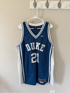 Vintage Nike Elite Duke Blue Devils Basketball Jersey #21 Size Large Stitched